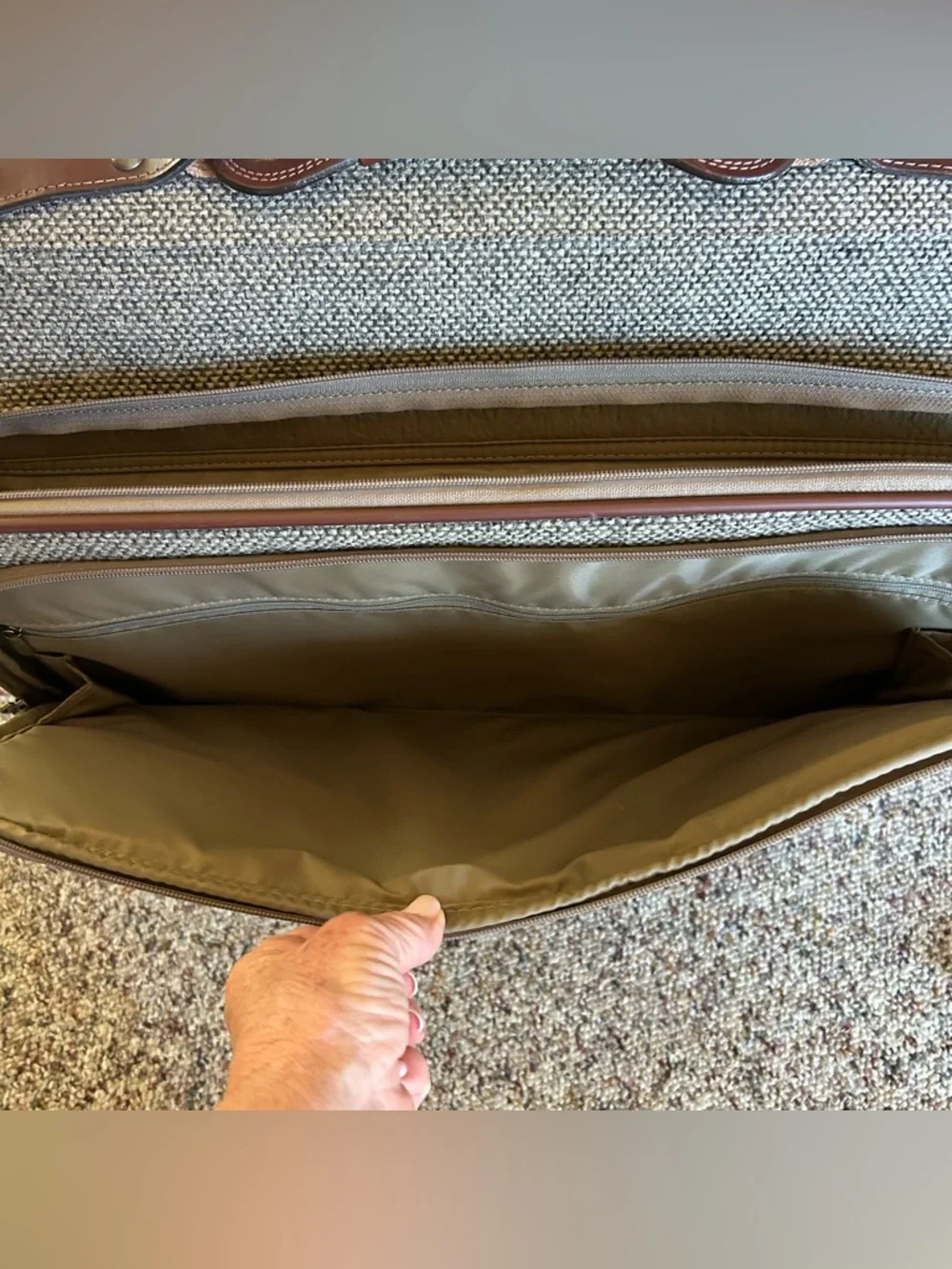 Vintage Hartmann Tweed Roller Rolling Garment Luggage Bag -Locks Strap Paperwork